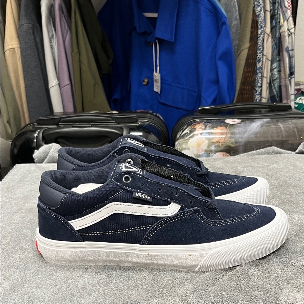 Vans Skate Rowan Navy and White Sneakers